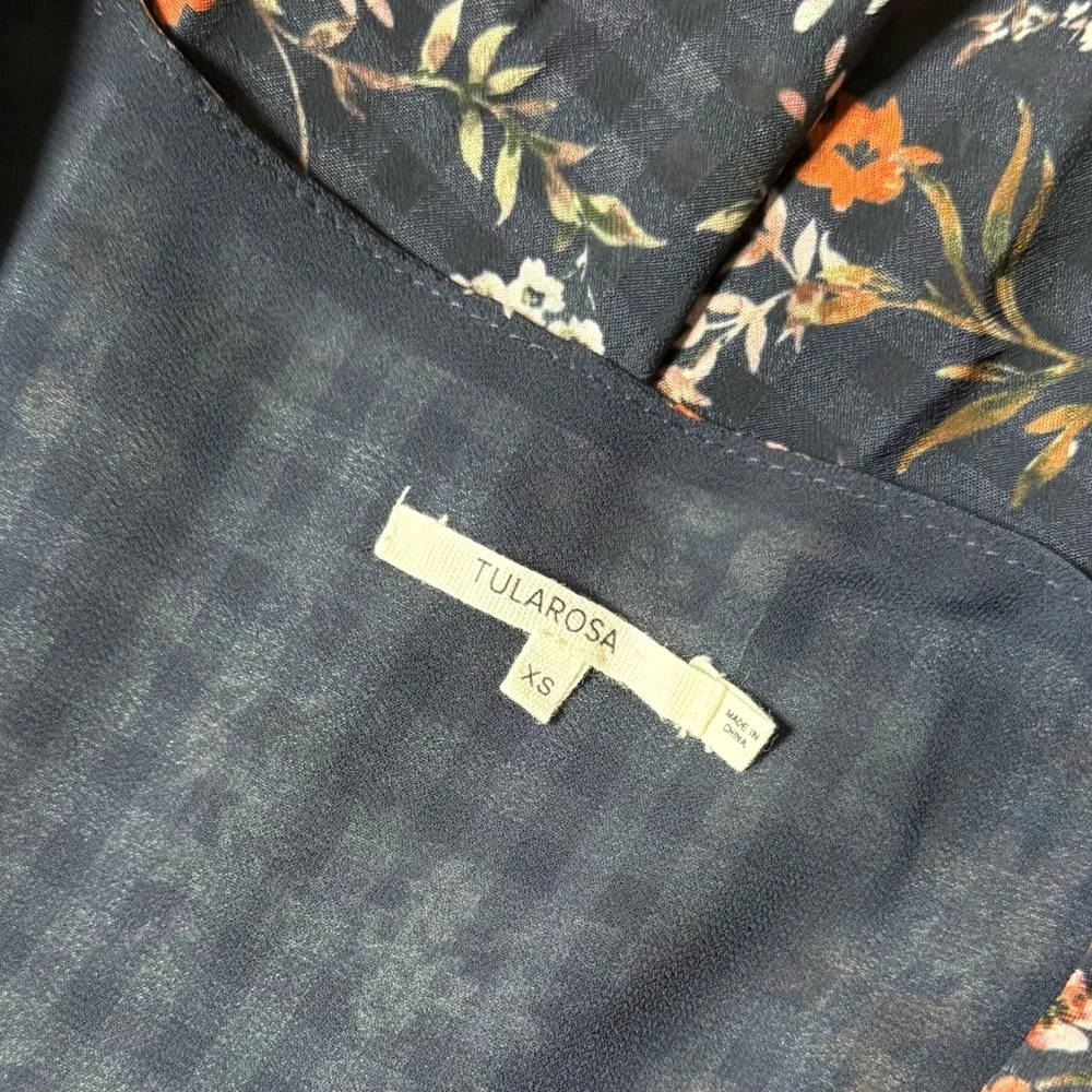TULAROSA Dee Dee Mini Dress in Navy Blue Floral Print - Picture 6 of 9